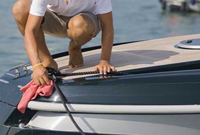 Man drying boat